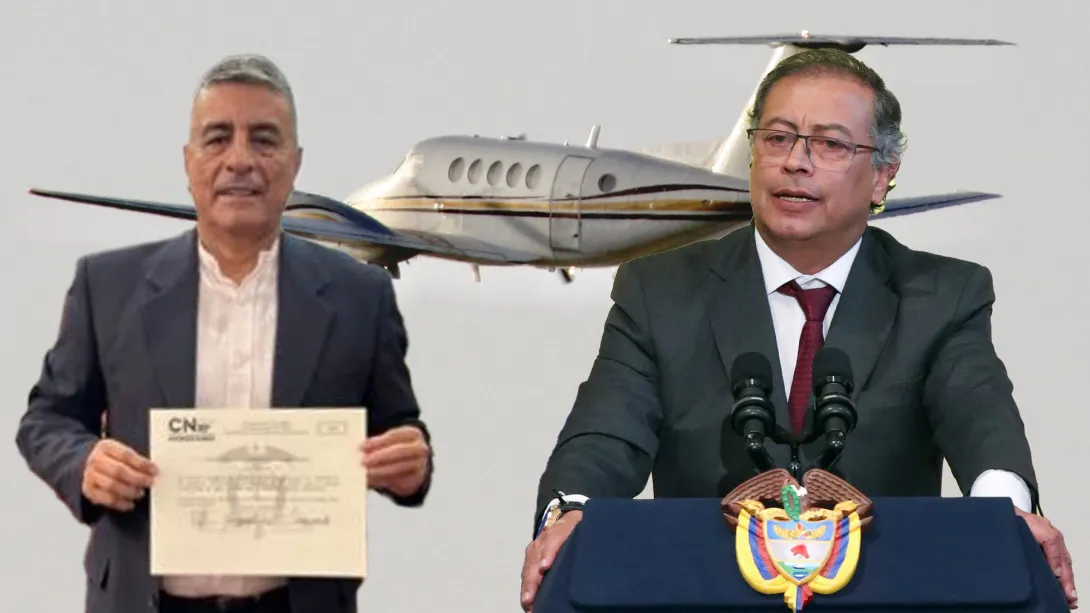 Gustavo Petro y diputado  avioneta del vuelo Cali -Bucaramanga