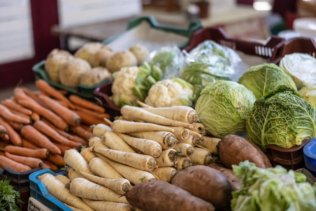 Verduras orgánicas frescas en el mercado