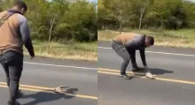 Hombre en Paraguay quedó grabado cuando fue atropellado por un carro mientras intentaba salvar a un lagarto: video es viral