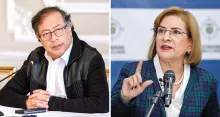 La procuradora Margarita Cabelloy el presidente Gustavo Petro.