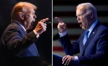 Esta combinación de fotografías tomadas en Columbia, Carolina del Sur, muestra al expresidente Donald Trump, a la izquierda, el 24 de febrero de 2024, y al presidente Joe Biden, el 27 de enero de 2024. (Foto AP).