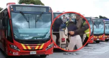 Joven intentó colarse en el portal de Suba y terminó mechoneándose con funcionaria de Transmilenio. Policías tuvieron que intervenir.