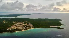 Vista aérea de la península de Barú en las cercanías de Cartagena