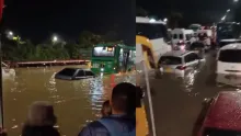 En la tarde de este 6 de noviembre, las fuertes lluvias han causado encharcamientos y colapso en varias vías.