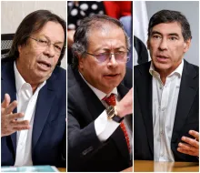 De izquierda a derecha: César Lorduy, Gustavo Petro y Álvaro Hernán Prada.