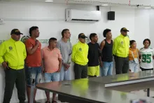 Algunos de los capturados en la redada policial en Cartagena.