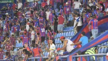 La hinchada de Unión Magdalena hizo presencia en el estadio Sierra Nevada, pero se tuvieron que ir porque el partido, contra Millonarios, fue aplazado.