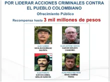 Cartel de recompensa cabecillas del ELN.