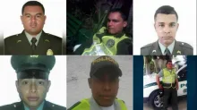 Policías asesinados en ataque del ELN en Barranquilla.