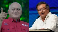 De izquierda a derecha: Diosdado Cabello y Gustavo Petro.