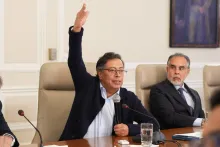 Gustavo Petro durante el consejo de ministros.