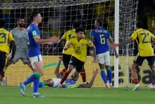 Luis Díaz con la Selección ante Brasil.