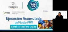 Ejecución presupuestal en febrero 2025.