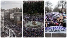 Este sábado 8 de marzo se adelantó una multitudinaria concentración de mujeres en Madrid, España.