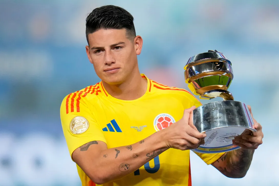 James Rodríguez fue elegido como el mejor jugador de la Copa América 2024.