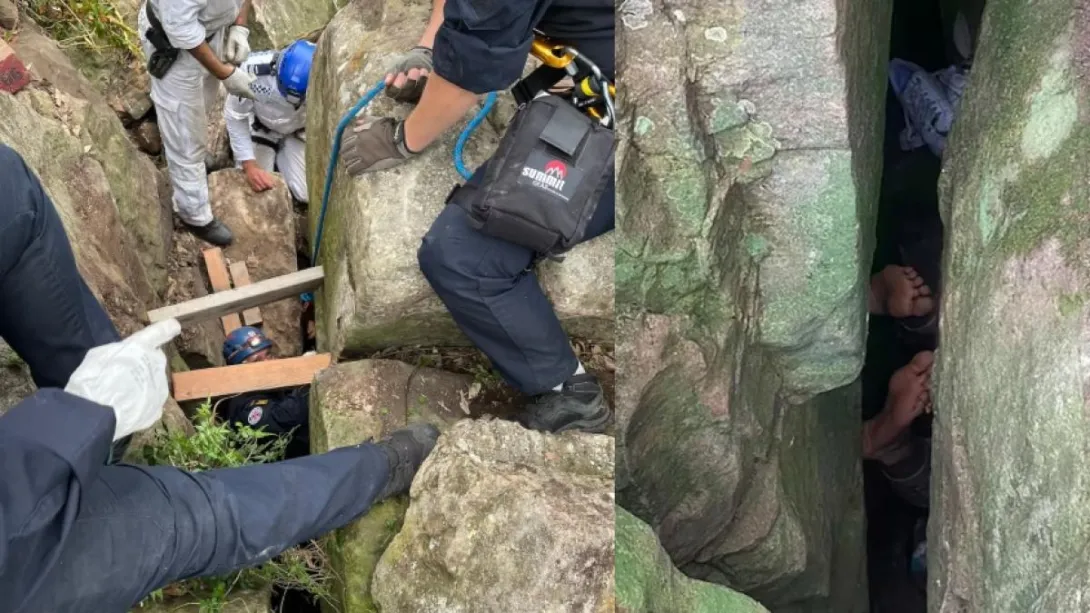 Por siete horas la mujer permaneció entre las rocas. Esta es la inusual historia.