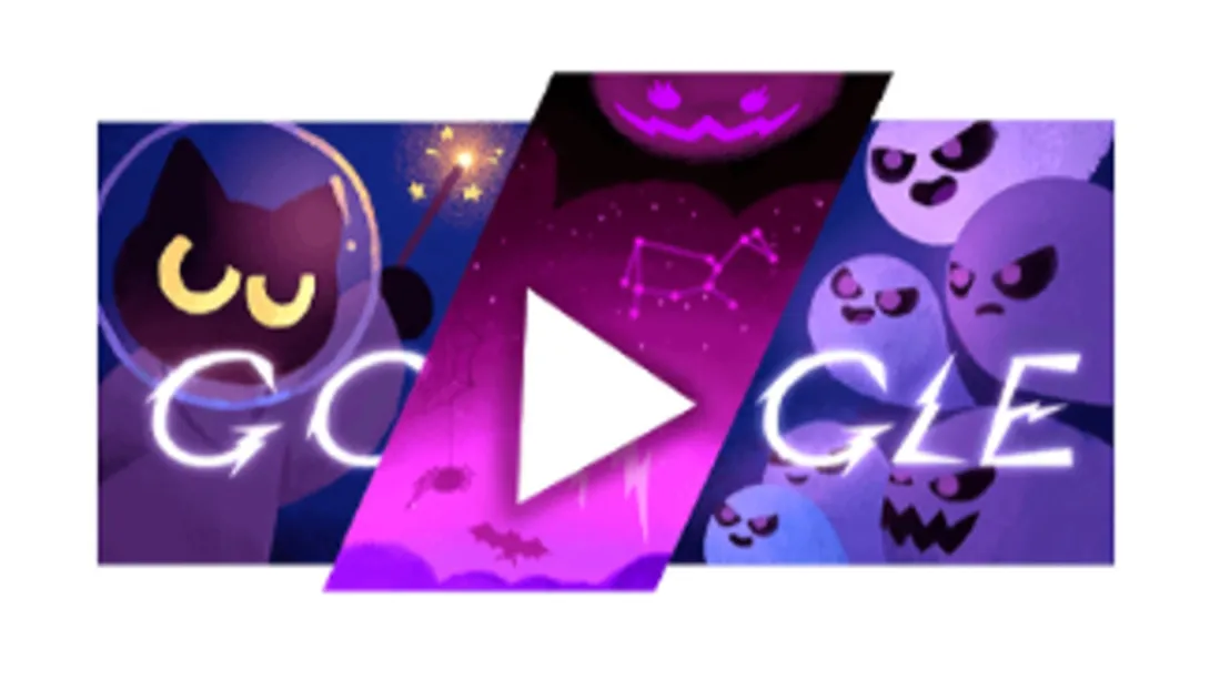 Google celebra Halloween con un videojuego tierno y desafiante en su 'doodle'.