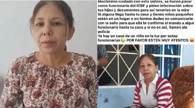 Funcionaria del ICBF que ha sido víctima de falsa noticia.