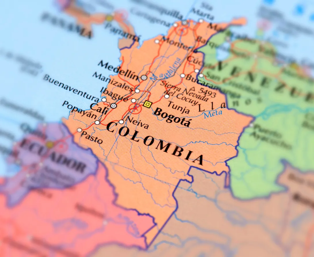 Mapa de Colombia.