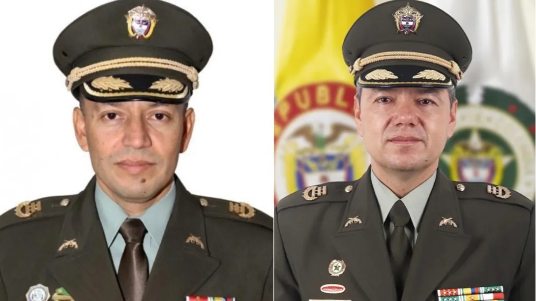 Bg. Herbert Benavidez, y el coronel Edwin Urrego.