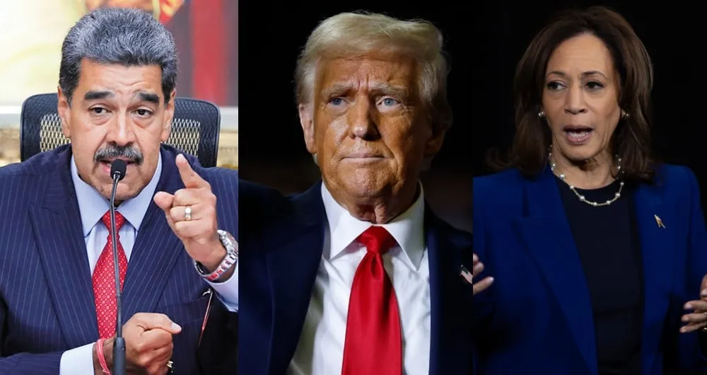 Nicolás Maduro, Donald Trump y Kamala Harris.