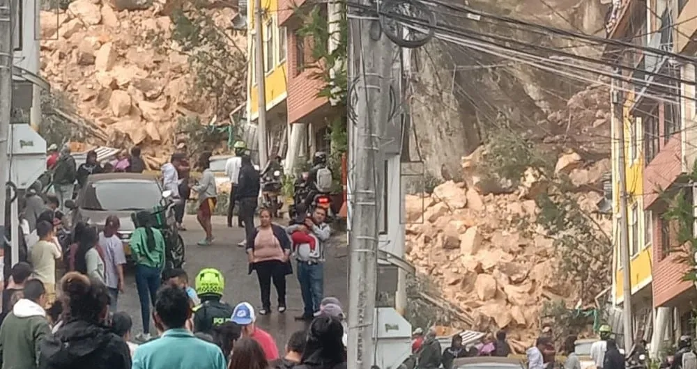 Deslizamiento de tierra en Usaquén, en Bogotá.