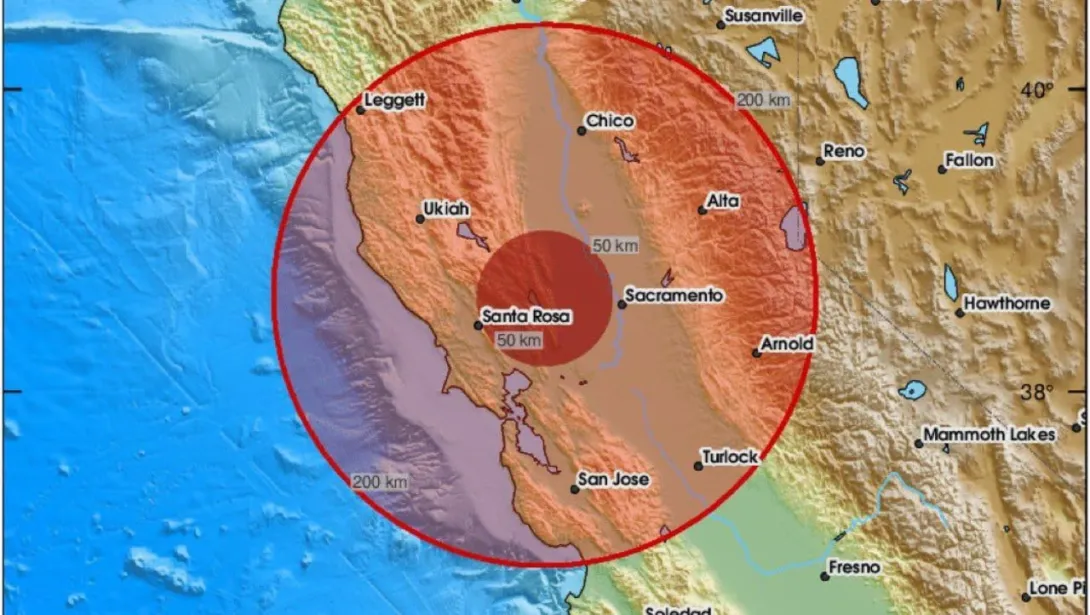 El epicentro del terremoto fue registrado a una profundidad de 10 kilómetros, a casi 100 kilómetros del suroeste de la localidad de Ferndale, detalló el Servicio Geológico nacional (USGS por sus siglas en inglés).