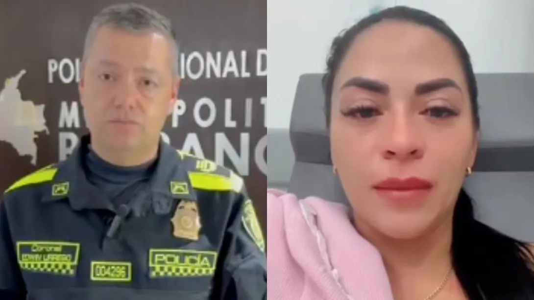 El coronel Edwin Urrego y la uniformada Sandra Marín.