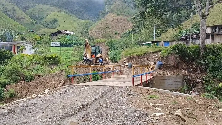 Disidentes de las Farc construyeron puente en el Cañón del Micay.