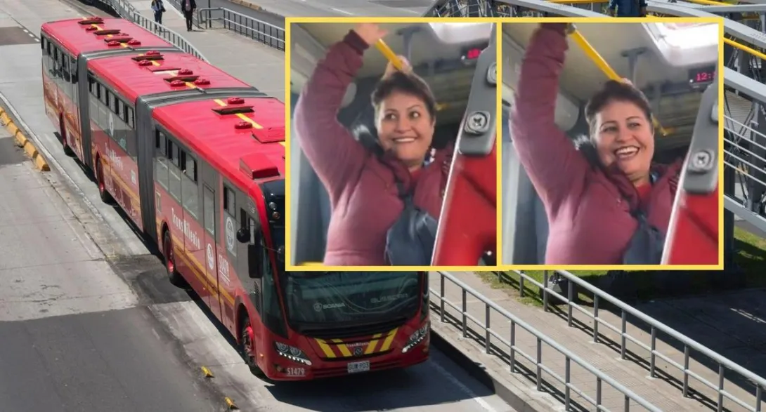 Mujer se subió a cantar 'Hechizo' a Transmilenio y casi pone a tomar aguardiente a pasajeros. El video de la mujer se ha vuelto tendencia.