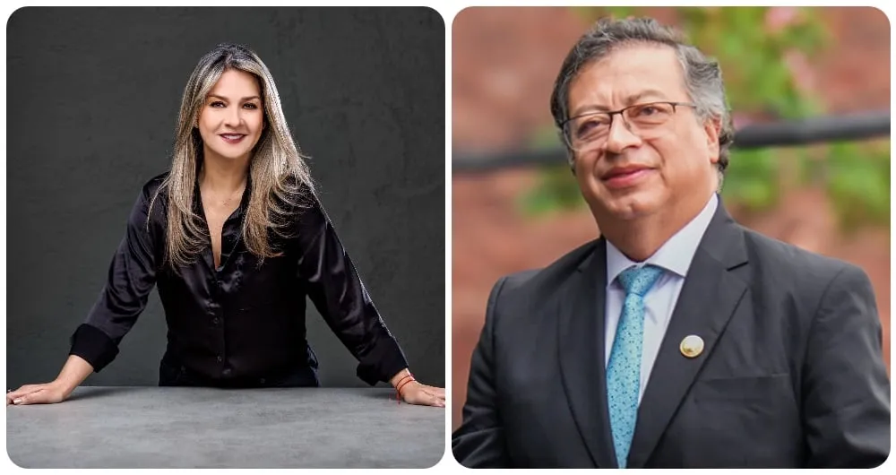 Vicky Dávila y Gustavo Petro.