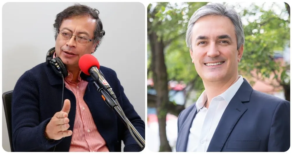 Gustavo Petro y Christian Garcés, representante del Centro Democrático.