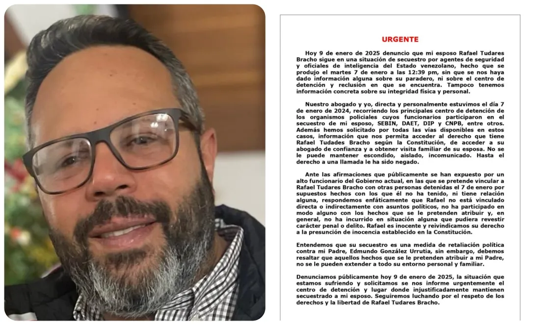 El esposo de la hija de Edmundo González fue secuestrado en las últimas horas