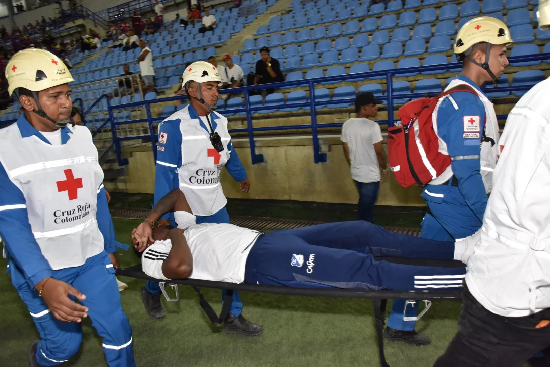 Iván Arboleda, herido antes del juego Millos - Unión Magdalena.