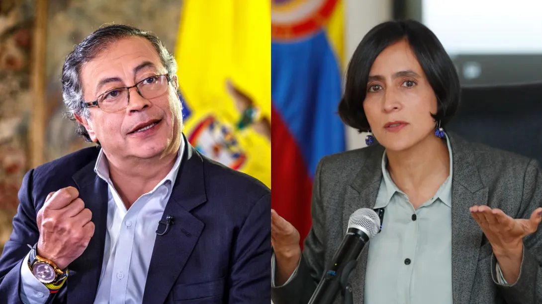 El presidente Gustavo Petro y a la ministra de Ambiente, Susana Muhamad.