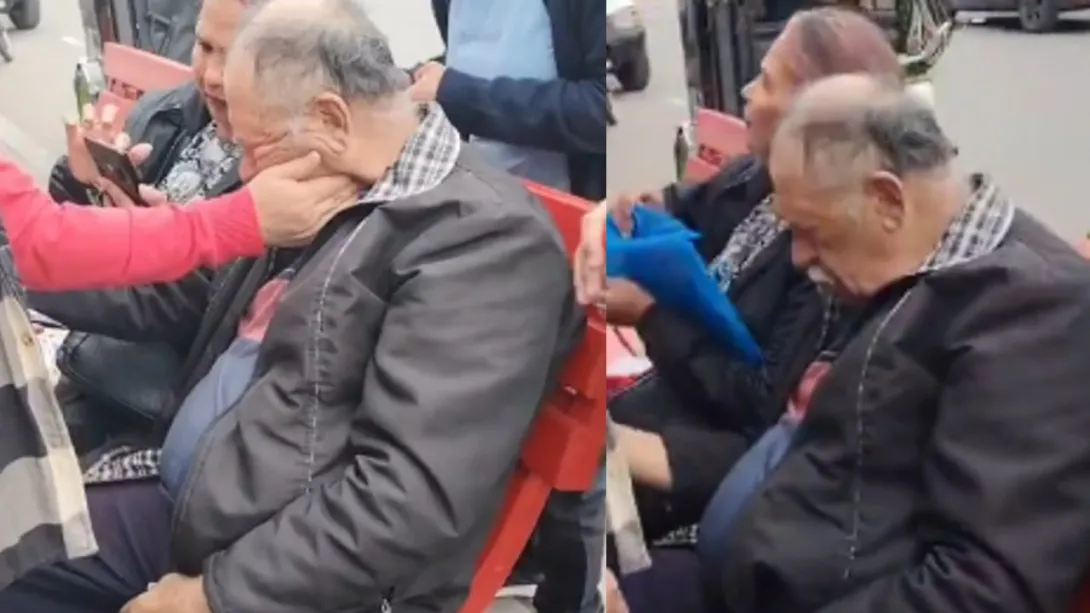 El hombre llevaba varias horas esperando por los medicamentos en un dispensario.